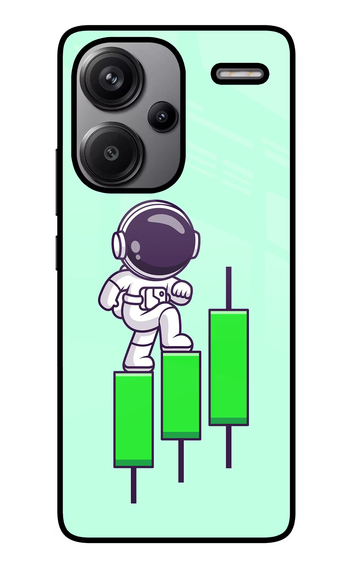 Astronaut Trader Redmi Note 13 Pro+ 5G Glass Case Back Cover by Casekaro