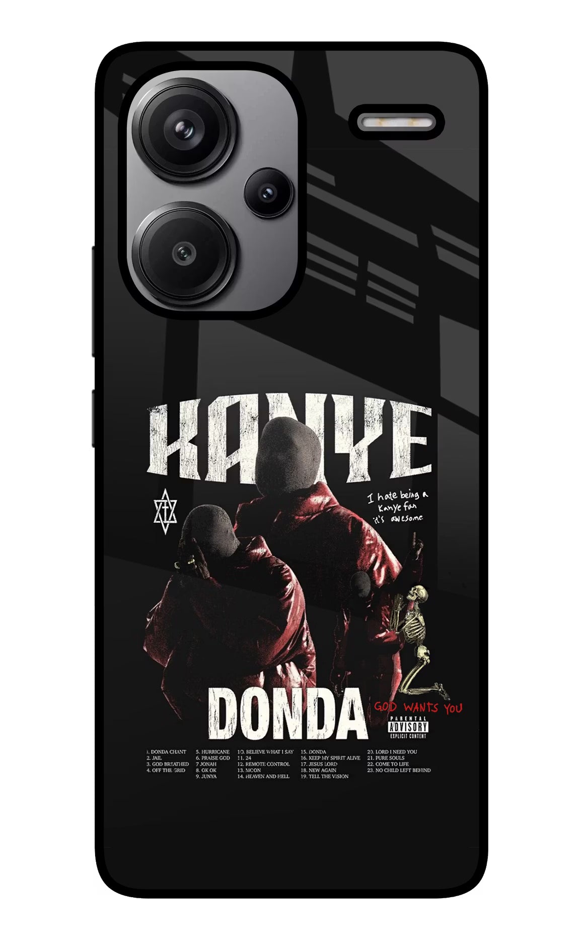 Donda Kanye West Redmi Note 13 Pro+ 5G Glass Case Back Cover by Casekaro
