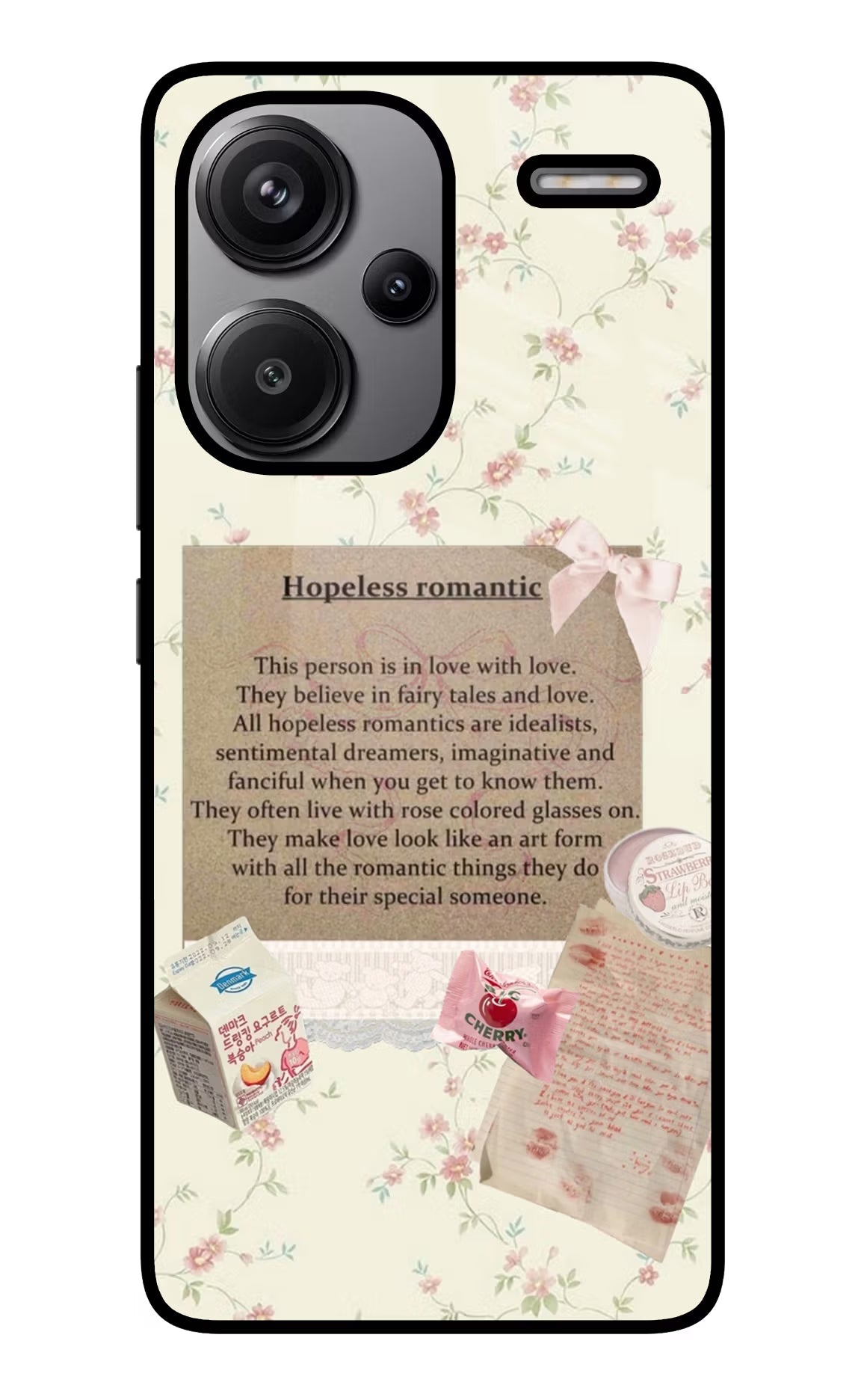 Hopeless Romantic Redmi Note 13 Pro+ 5G Glass Case Back Cover by Casekaro