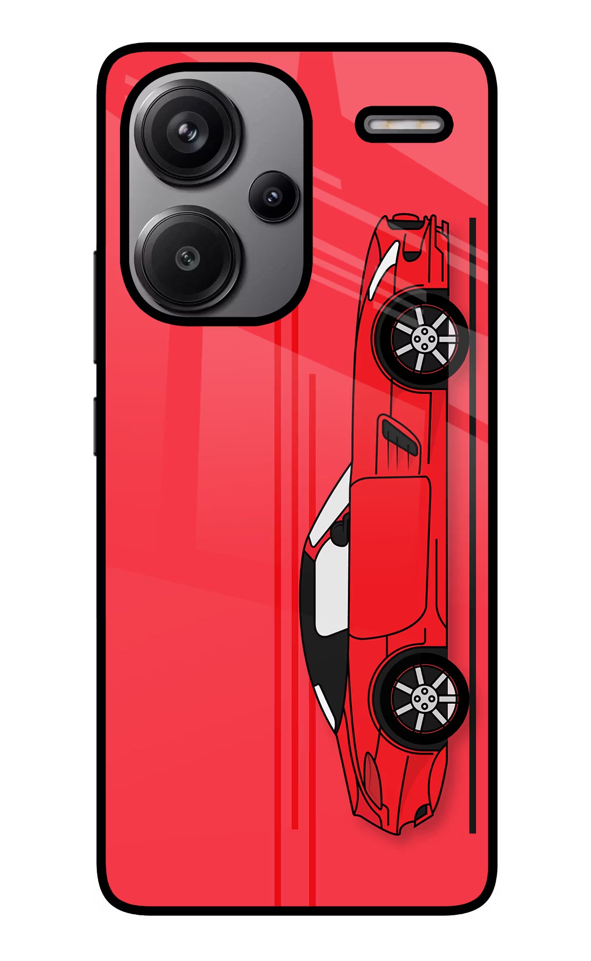 Red Velocity Redmi Note 13 Pro+ 5G Glass Case Back Cover by Casekaro