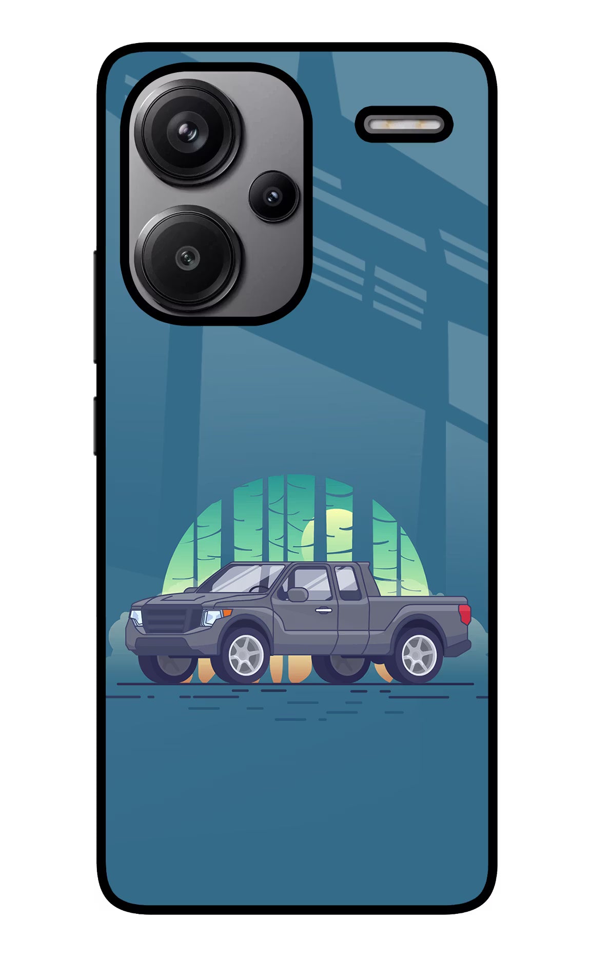 Retro Garage Vibe Redmi Note 13 Pro+ 5G Glass Case Back Cover by Casekaro
