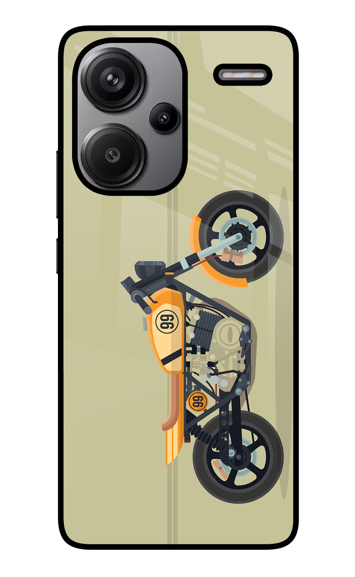 Vertical Speedster Redmi Note 13 Pro+ 5G Glass Case Back Cover by Casekaro