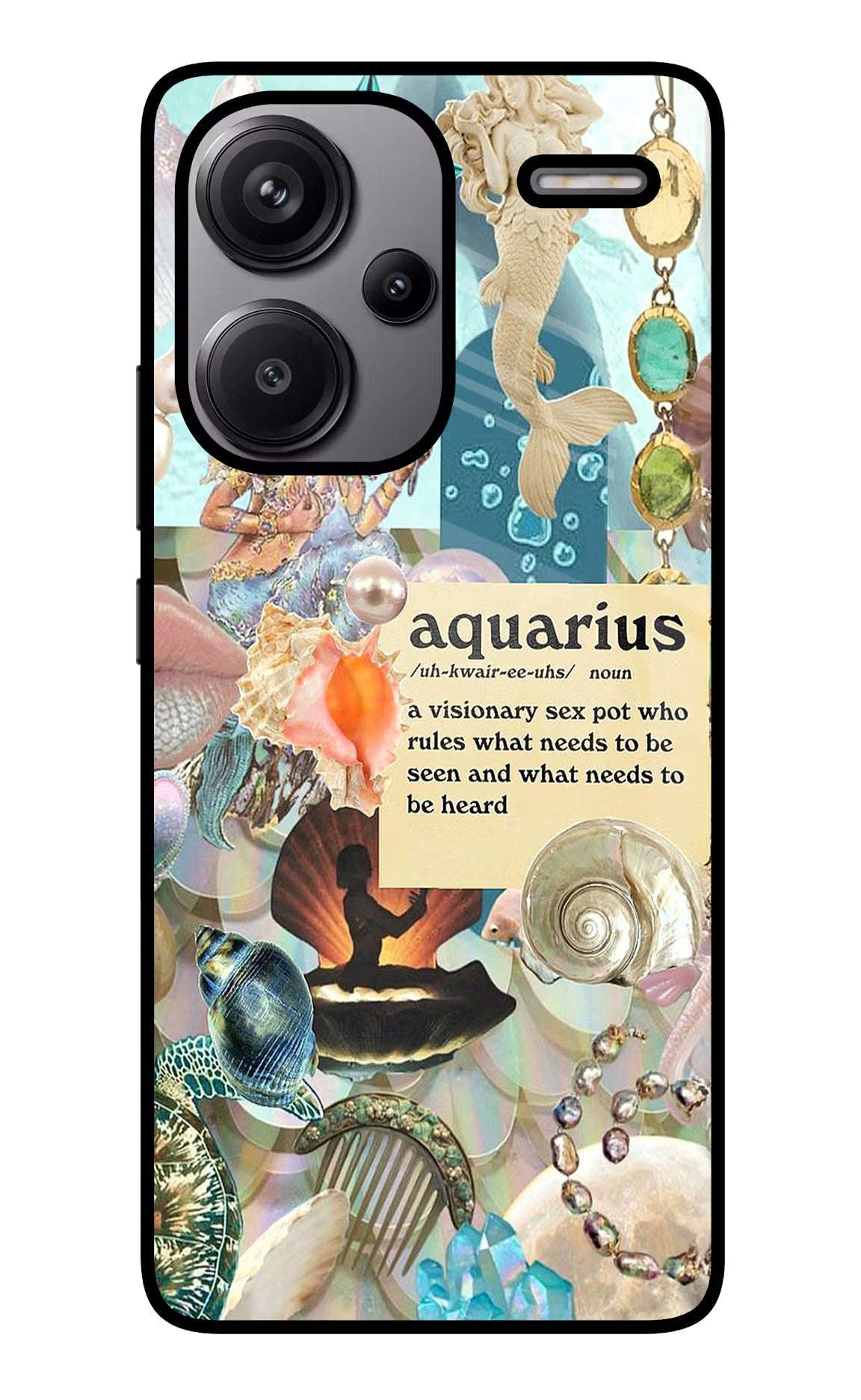Aquarius Zodiac Redmi Note 13 Pro+ 5G Glass Case Back Cover by Casekaro