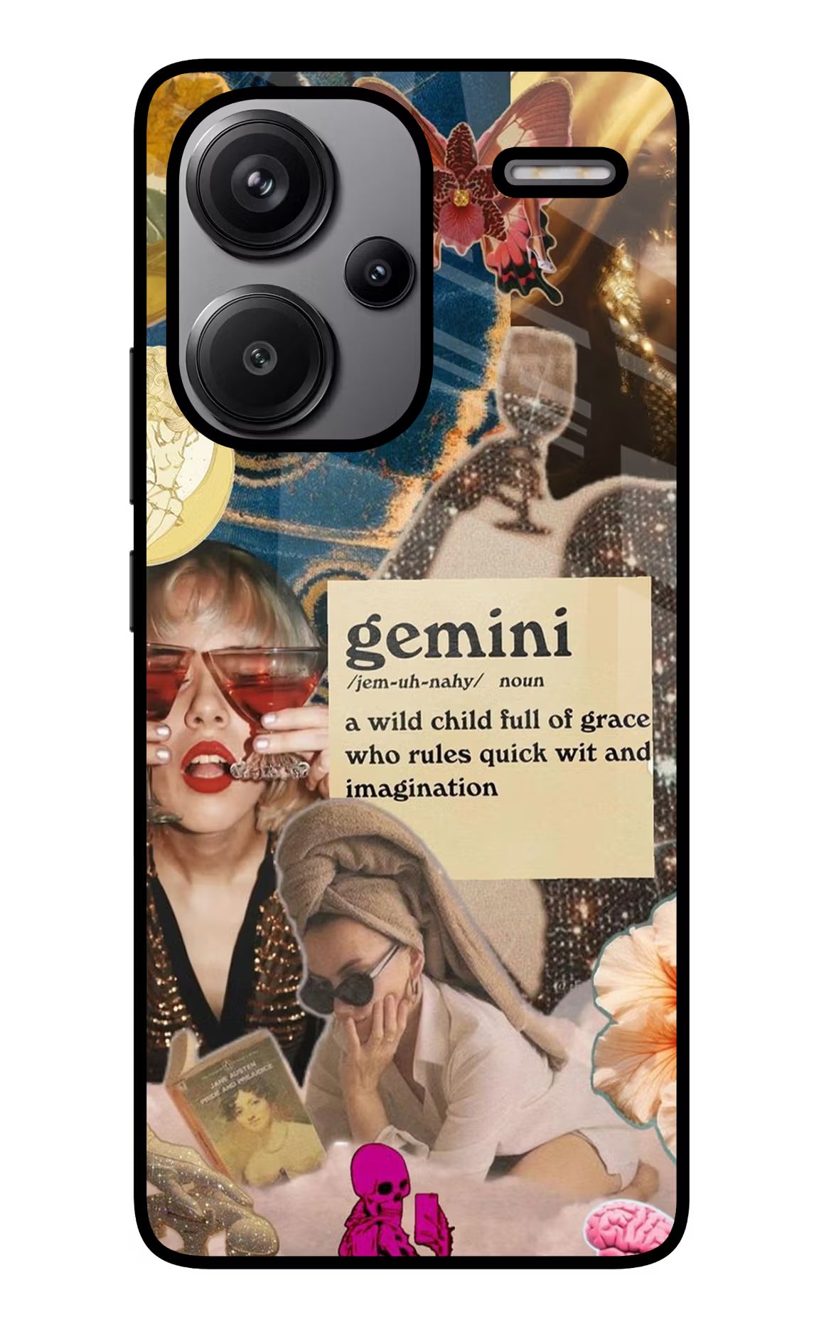 Gemini Zodiac Redmi Note 13 Pro+ 5G Glass Case Back Cover by Casekaro