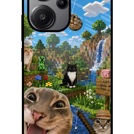 Minecraft Cat Chaos Redmi Note 13 Pro+ 5G Glass Case