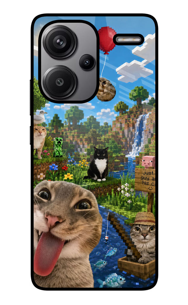 Minecraft Cat Chaos Redmi Note 13 Pro+ 5G Glass Case
