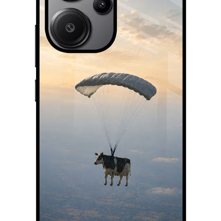 Skydiving Cow Redmi Note 13 Pro+ 5G Glass Case