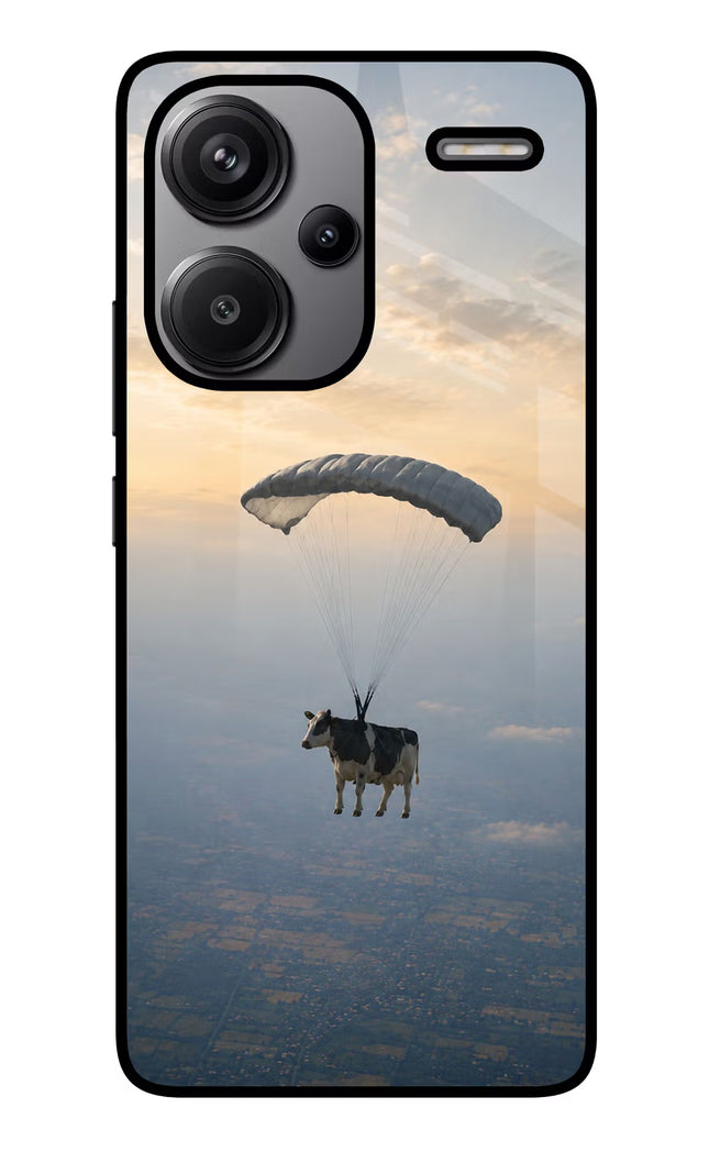 Skydiving Cow Redmi Note 13 Pro+ 5G Glass Case