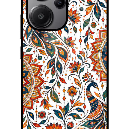 White Mayura Redmi Note 13 Pro+ 5G Glass Case