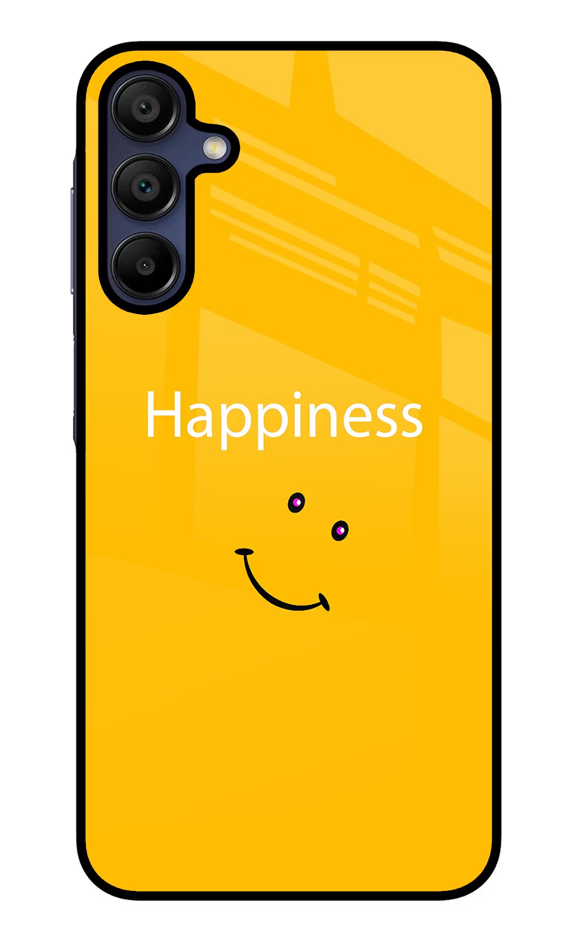 Happiness With Smiley Samsung A15 5G Glass Case Back Cover by Casekaro