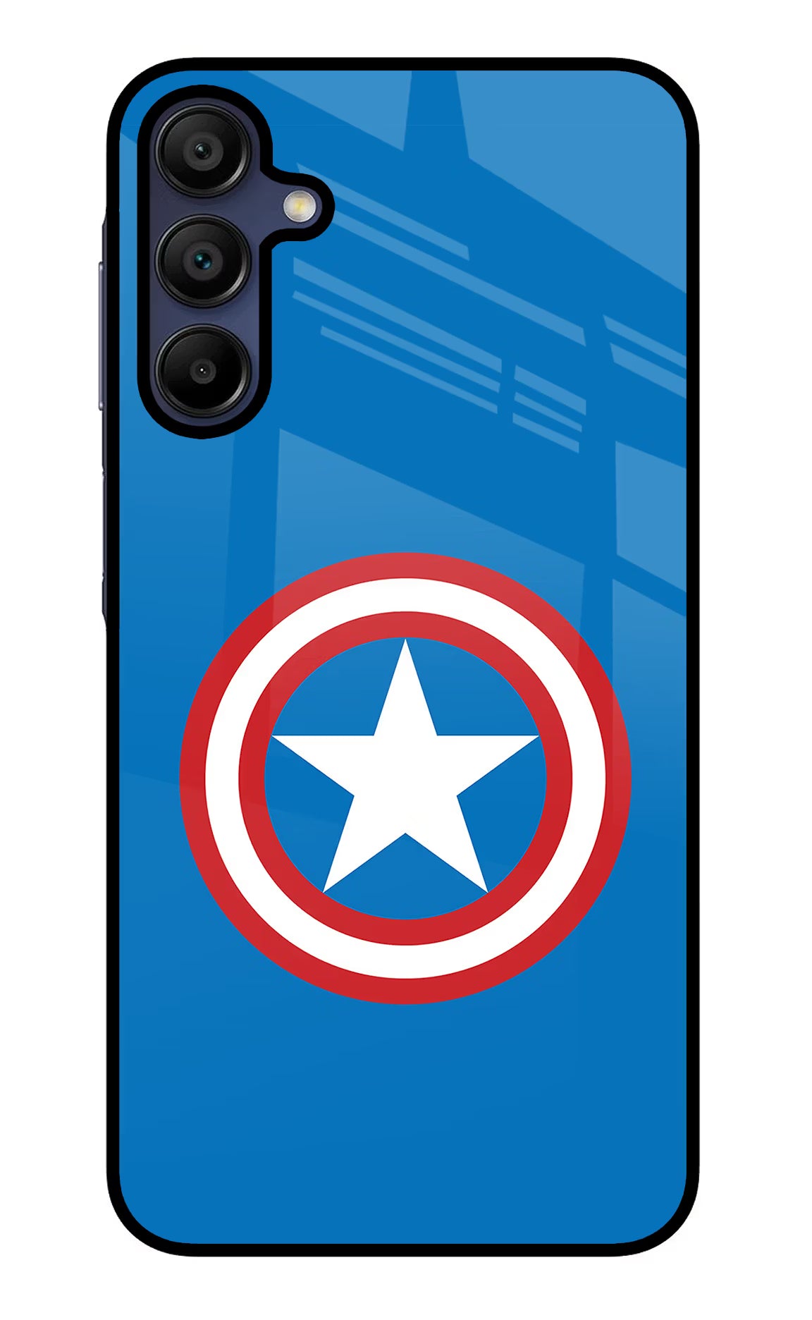 Captain America Logo Samsung A15 5G Glass Case Back Cover by Casekaro
