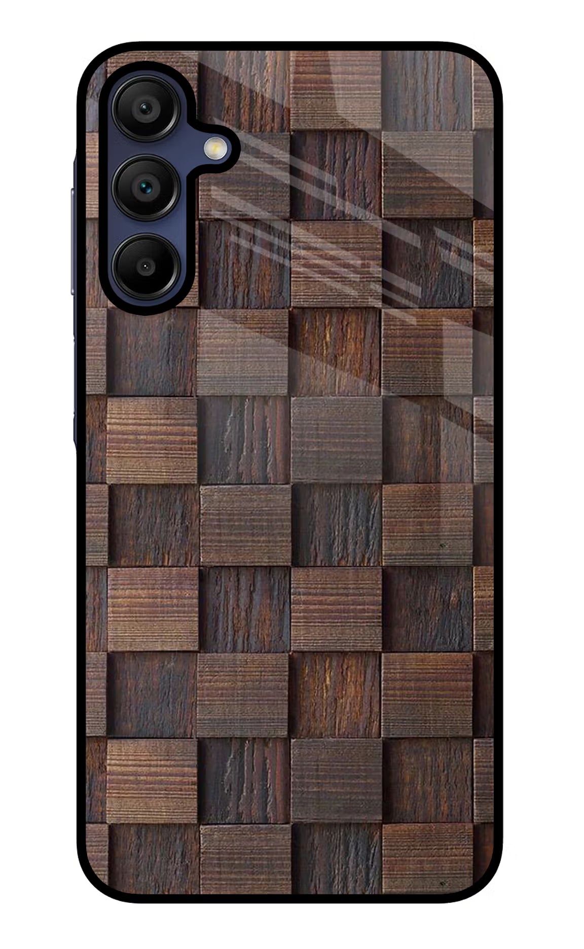 Wooden Cube Design Samsung A15 5G Glass Case Back Cover by Casekaro