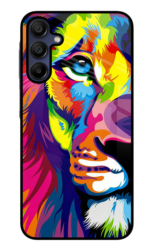 Lion Half Face Samsung A15 5G Glass Case