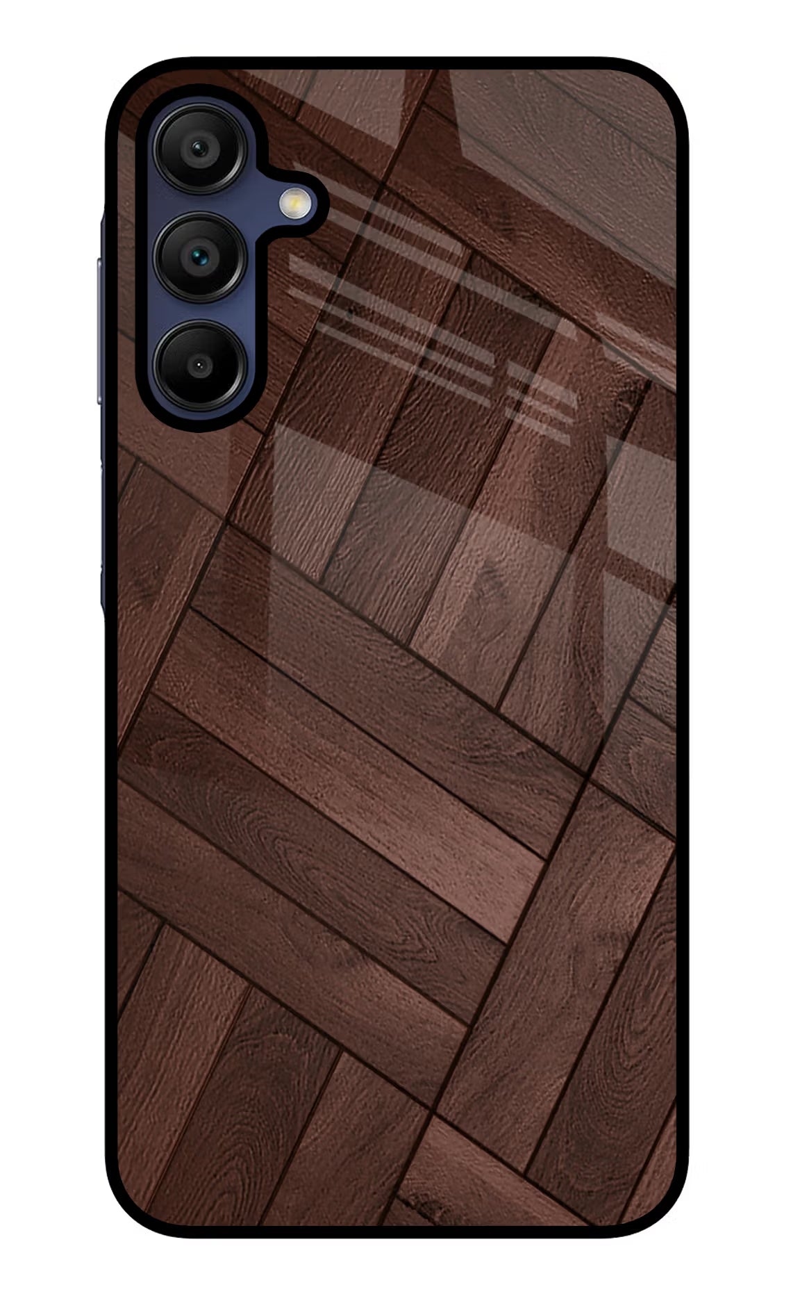Wooden Texture Design Samsung A15 5G Glass Case Back Cover by Casekaro