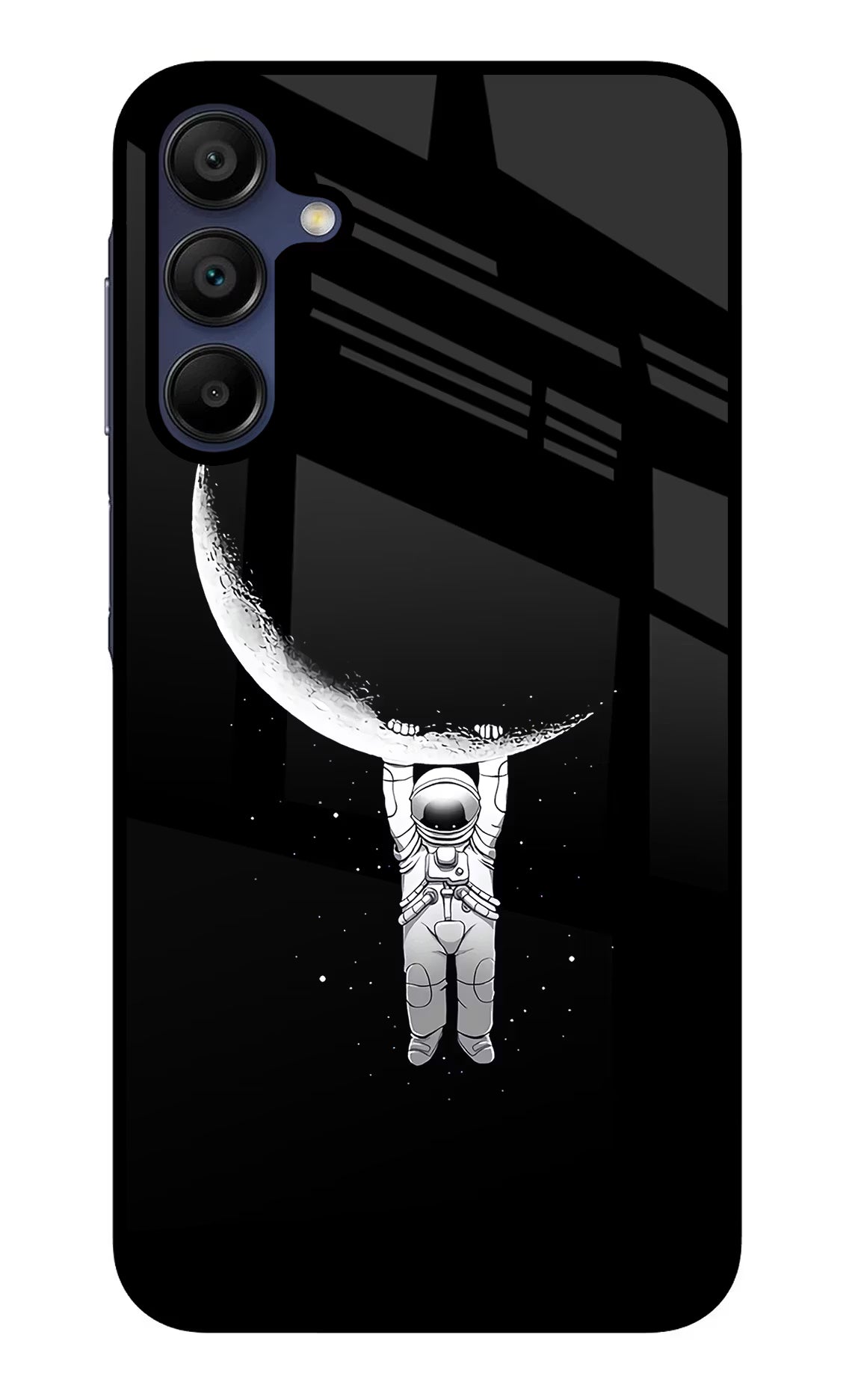 Moon Space Samsung A15 5G Glass Case Back Cover by Casekaro