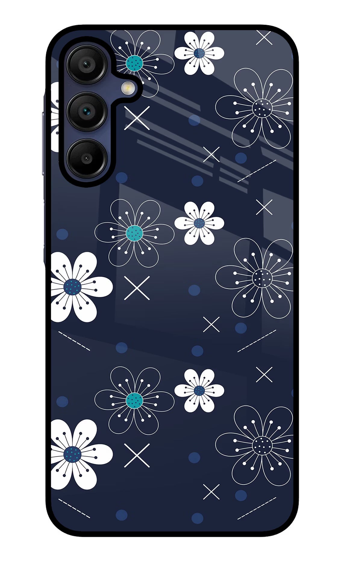 Flowers Samsung A15 5G Glass Case Back Cover by Casekaro