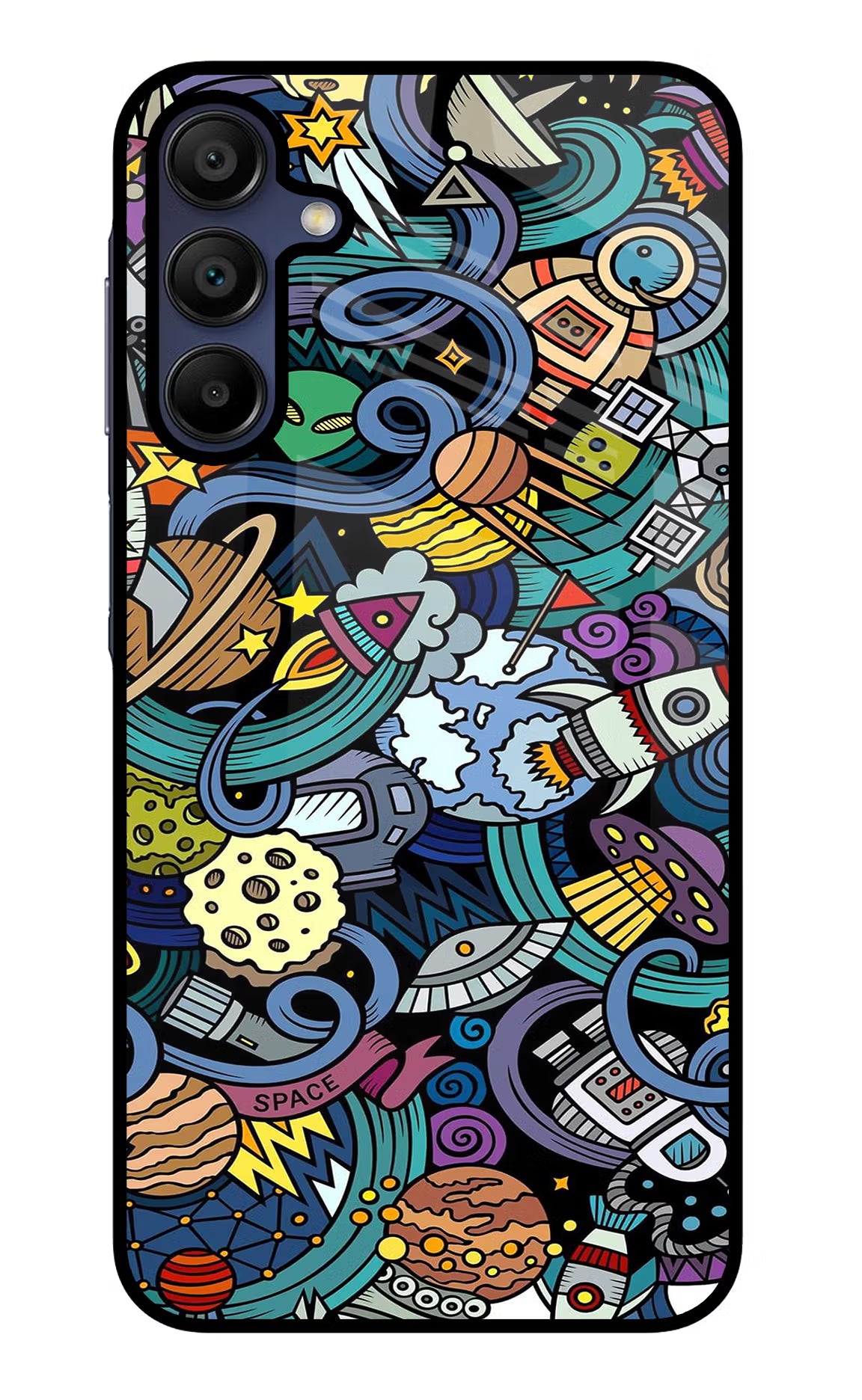 Space Abstract Samsung A15 5G Glass Case Back Cover by Casekaro