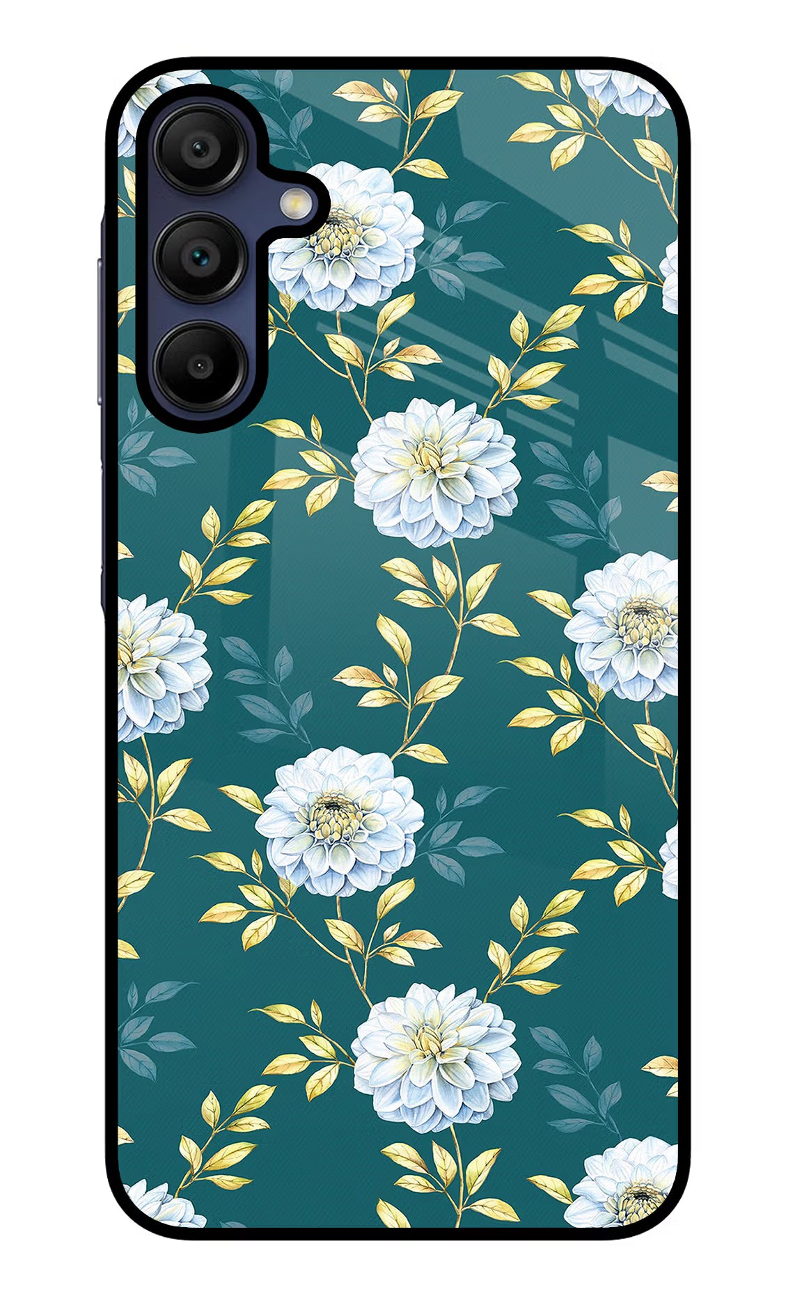 Flowers Samsung A15 5G Glass Case Back Cover by Casekaro