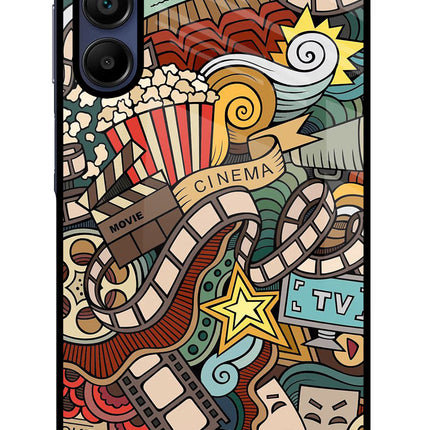 Cinema Abstract Samsung A15 5G Glass Case Back Cover by Casekaro