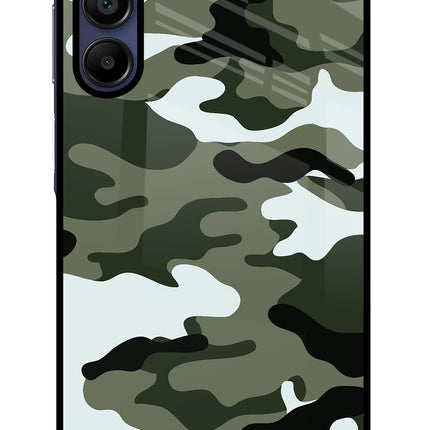 Camouflage Samsung A15 5G Glass Case Back Cover by Casekaro