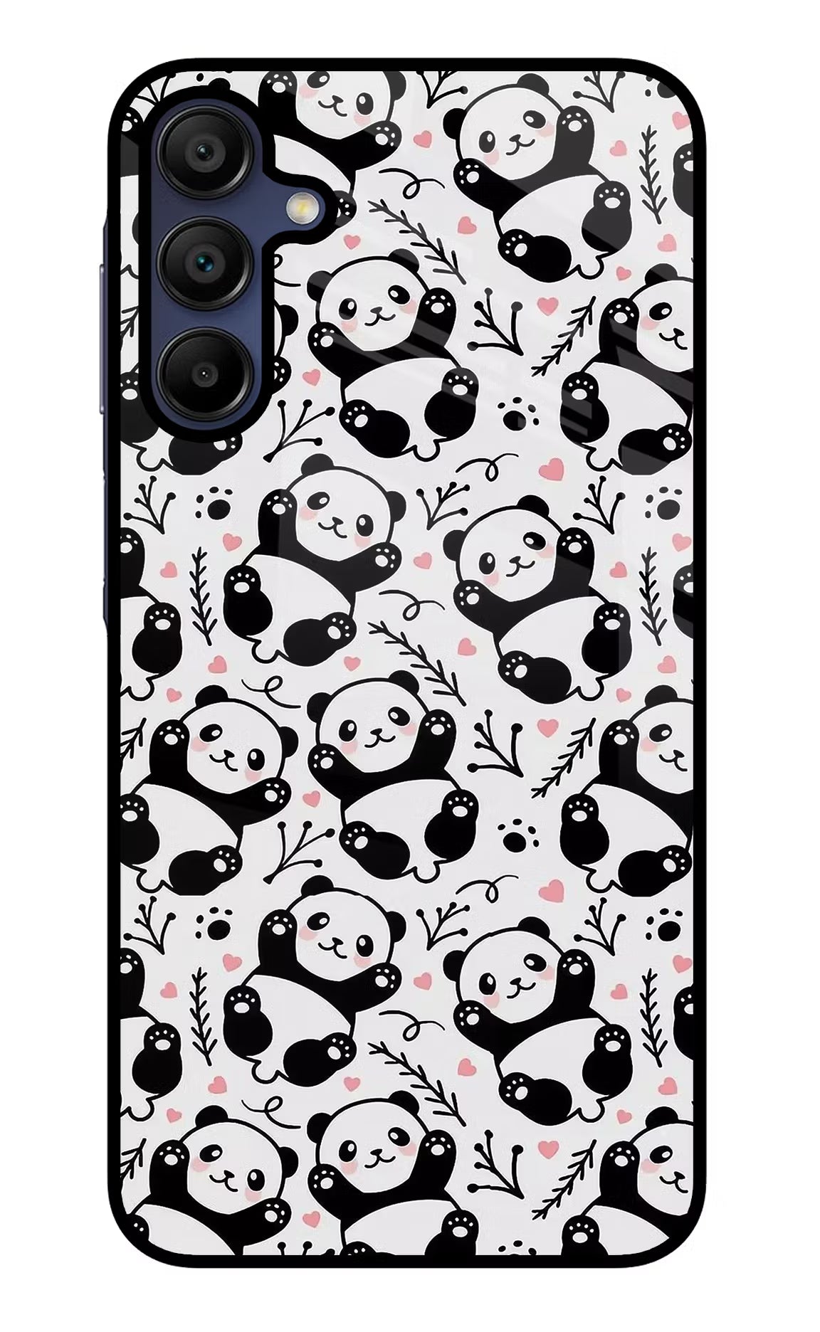 Cute Panda Samsung A15 5G Glass Case Back Cover by Casekaro