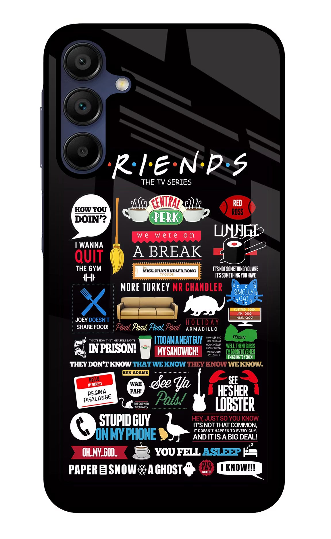 FRIENDS Samsung A15 5G Glass Case Back Cover by Casekaro