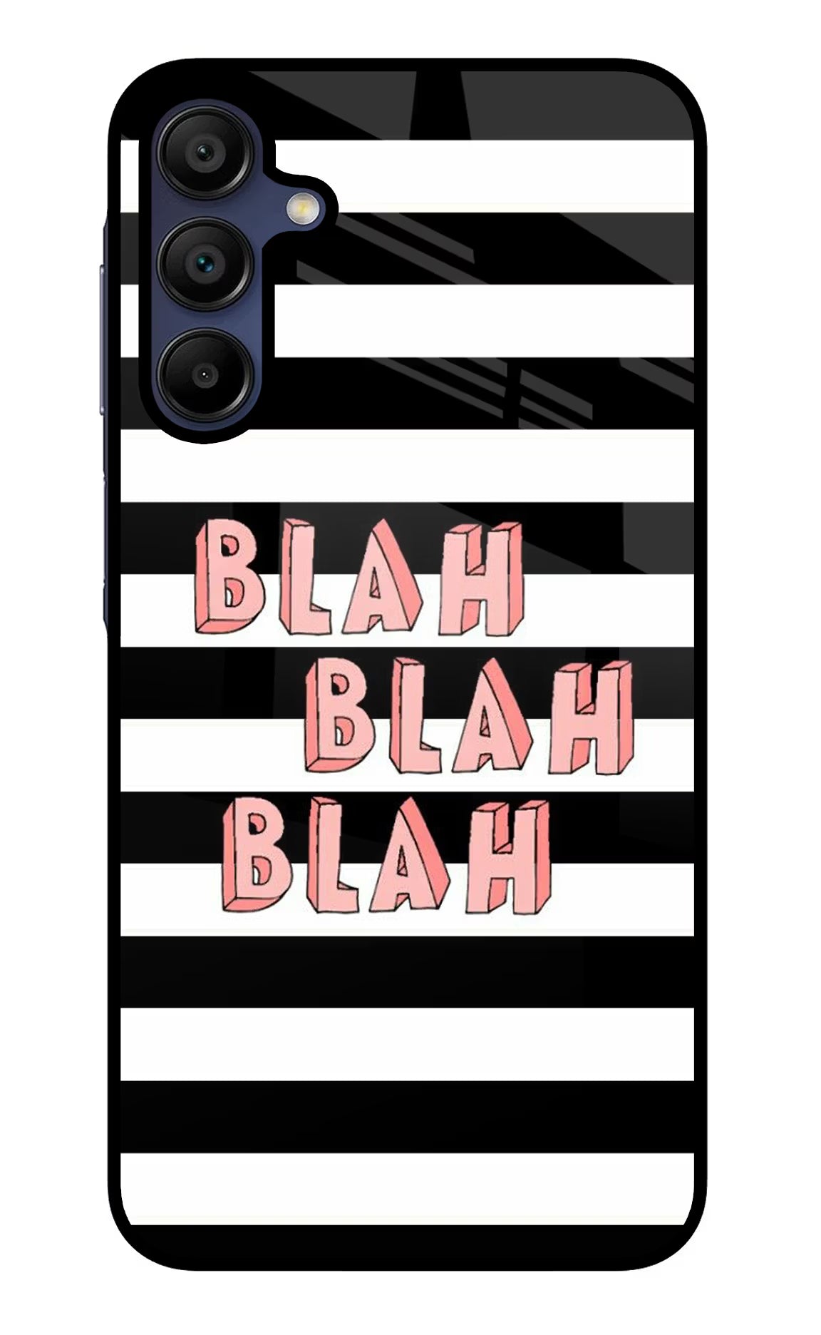 Blah Blah Blah Samsung A15 5G Glass Case Back Cover by Casekaro