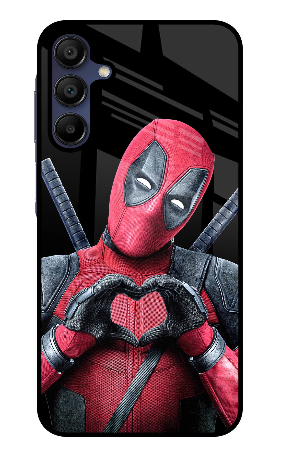Deadpool Samsung A15 5G Glass Case Back Cover by Casekaro