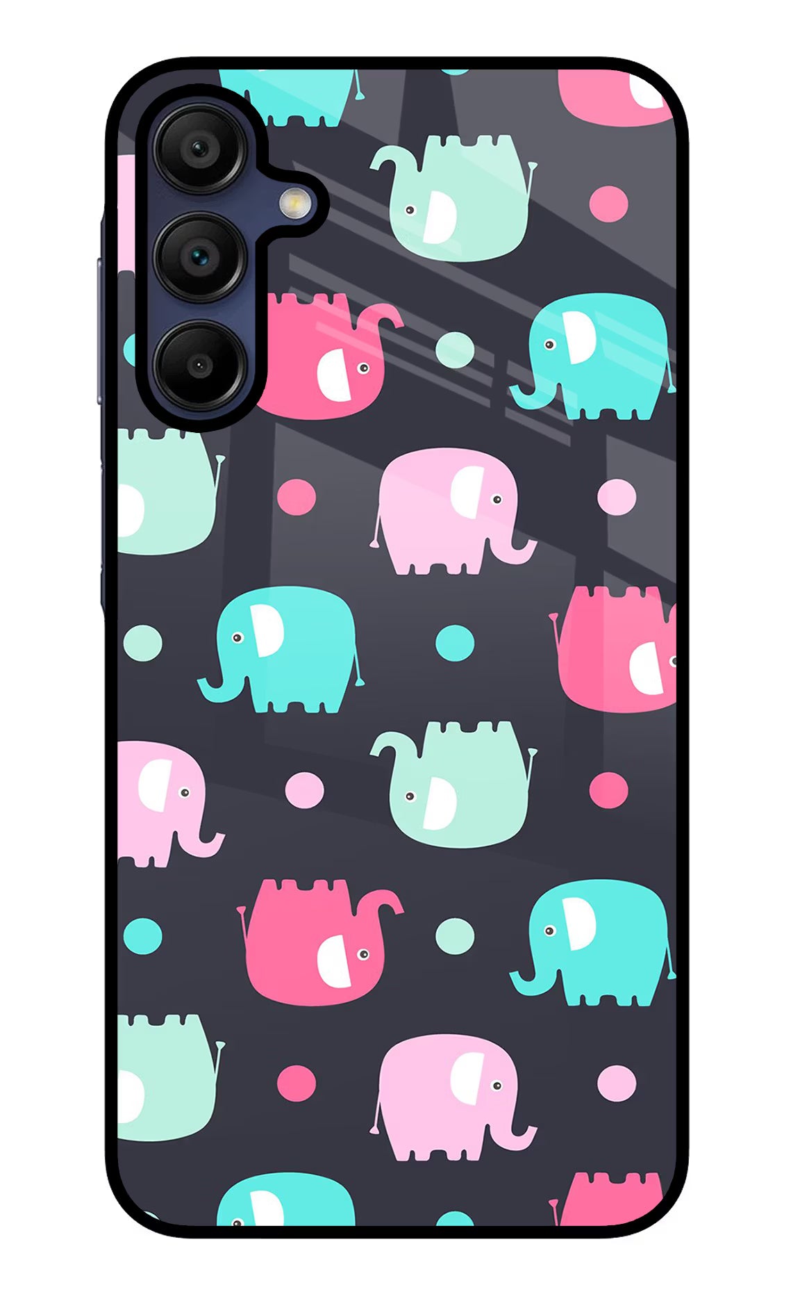 Elephants Samsung A15 5G Glass Case Back Cover by Casekaro