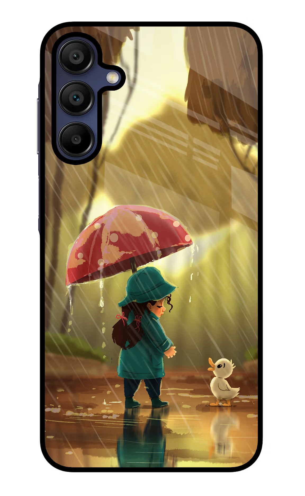 Rainy Day Samsung A15 5G Glass Case Back Cover by Casekaro