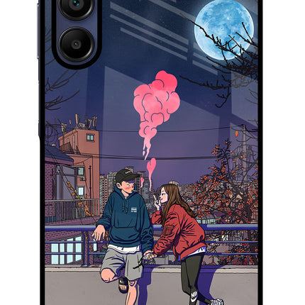 Chilling Couple Samsung A15 5G Glass Case Back Cover by Casekaro