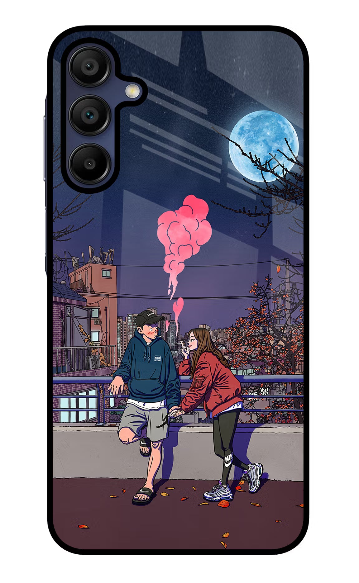 Chilling Couple Samsung A15 5G Glass Case Back Cover by Casekaro
