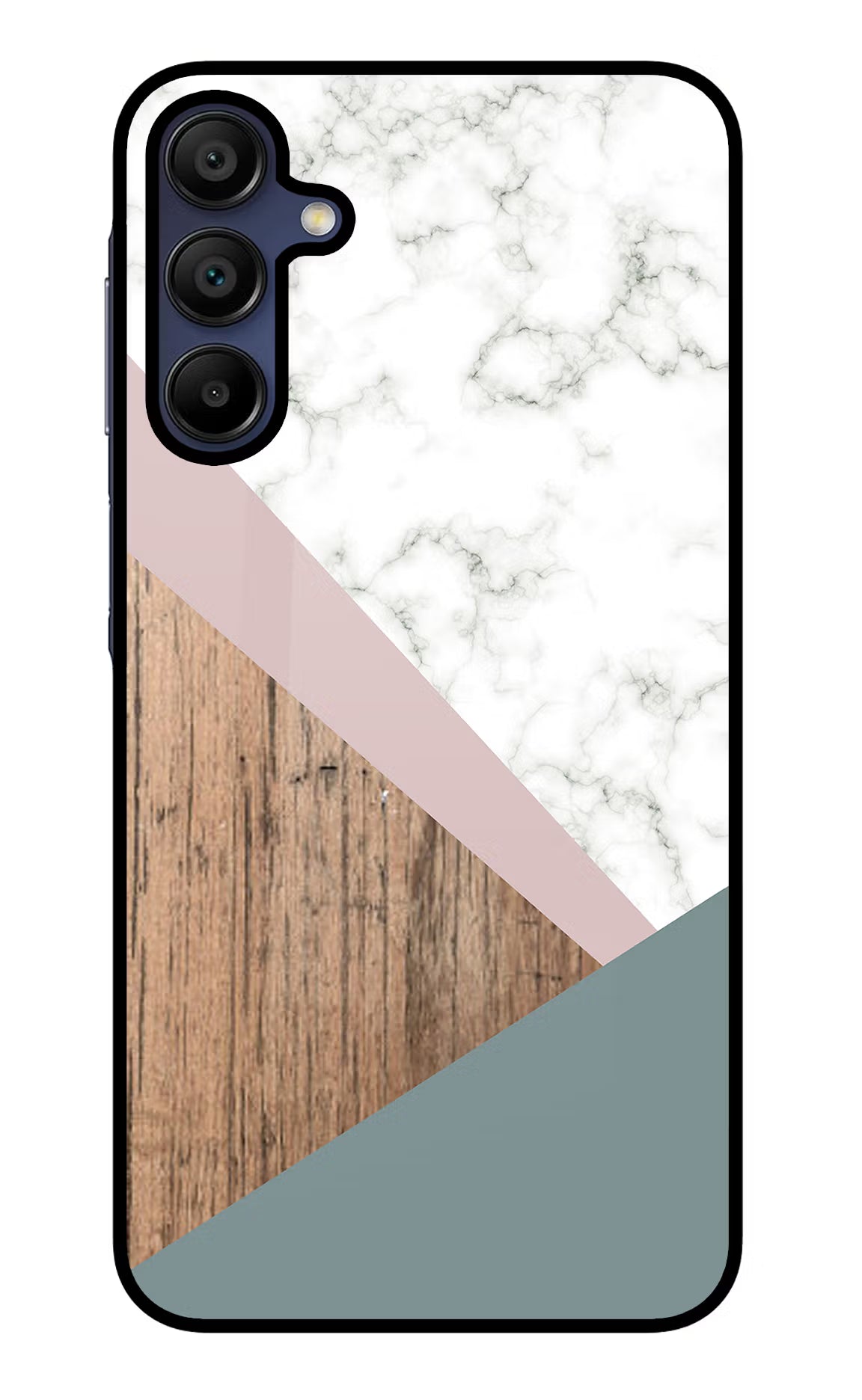 Marble wood Abstract Samsung A15 5G Glass Case Back Cover by Casekaro