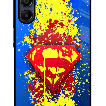 Superman logo Samsung A15 5G Glass Case Back Cover by Casekaro