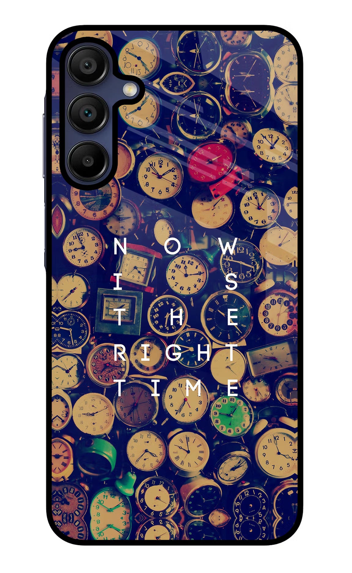 Now is the Right Time Quote Samsung A15 5G Glass Case Back Cover by Casekaro