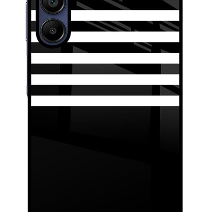 Black and White Print Samsung A15 5G Glass Case Back Cover by Casekaro