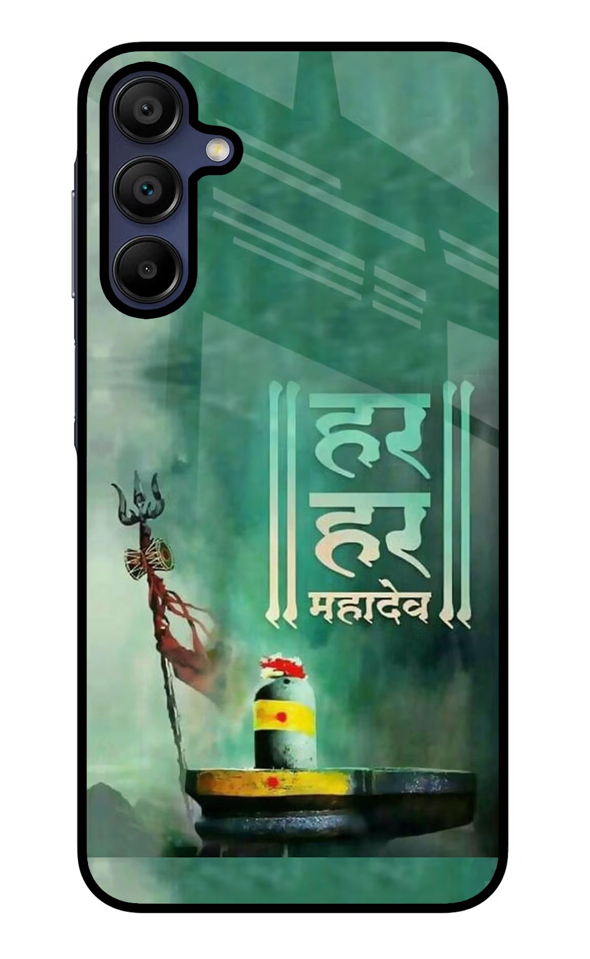 Har Har Mahadev Shivling Samsung A15 5G Glass Case Back Cover by Casekaro