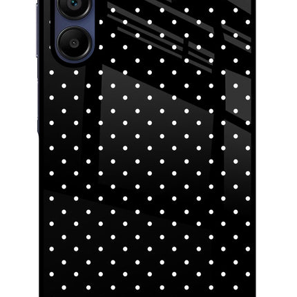 White Dots Samsung A15 5G Glass Case Back Cover by Casekaro