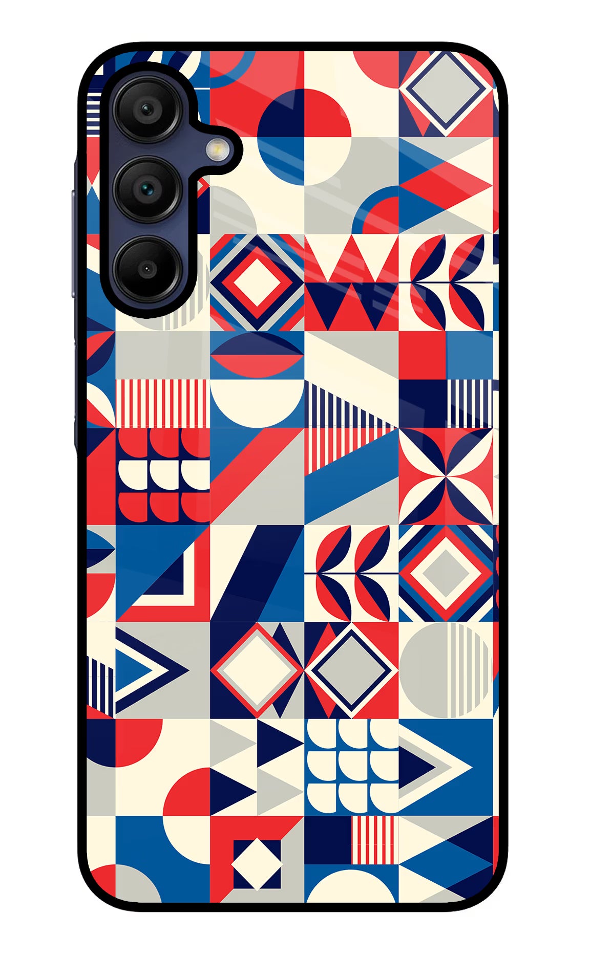 Colorful Pattern Samsung A15 5G Glass Case Back Cover by Casekaro