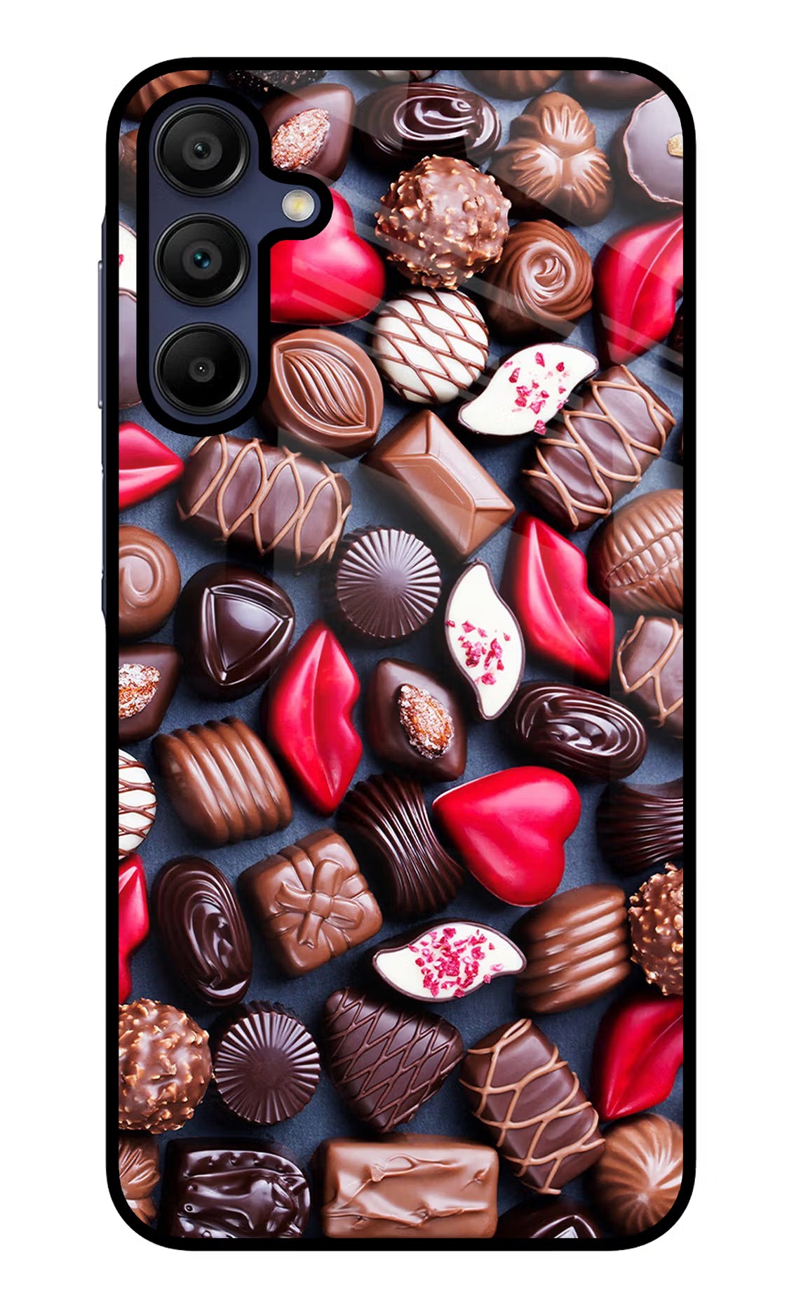 Chocolates Samsung A15 5G Glass Case Back Cover by Casekaro