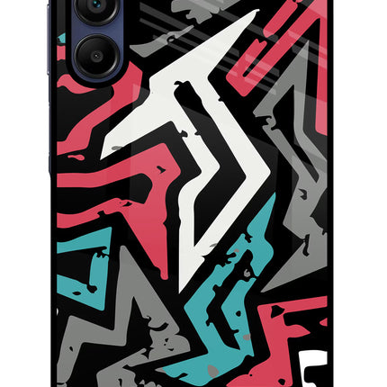 Geometric Graffiti Samsung A15 5G Glass Case Back Cover by Casekaro
