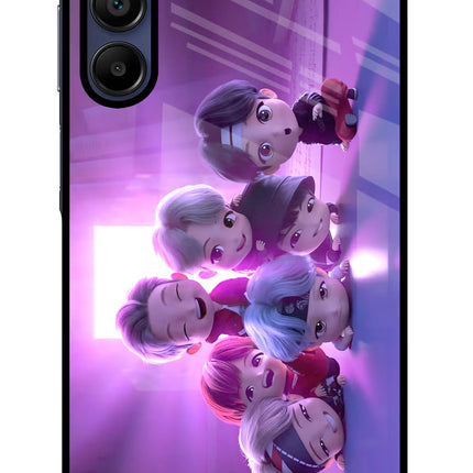 BTS Chibi Samsung A15 5G Glass Case Back Cover by Casekaro