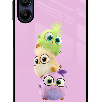 Cute Little Birds Samsung A15 5G Glass Case Back Cover by Casekaro