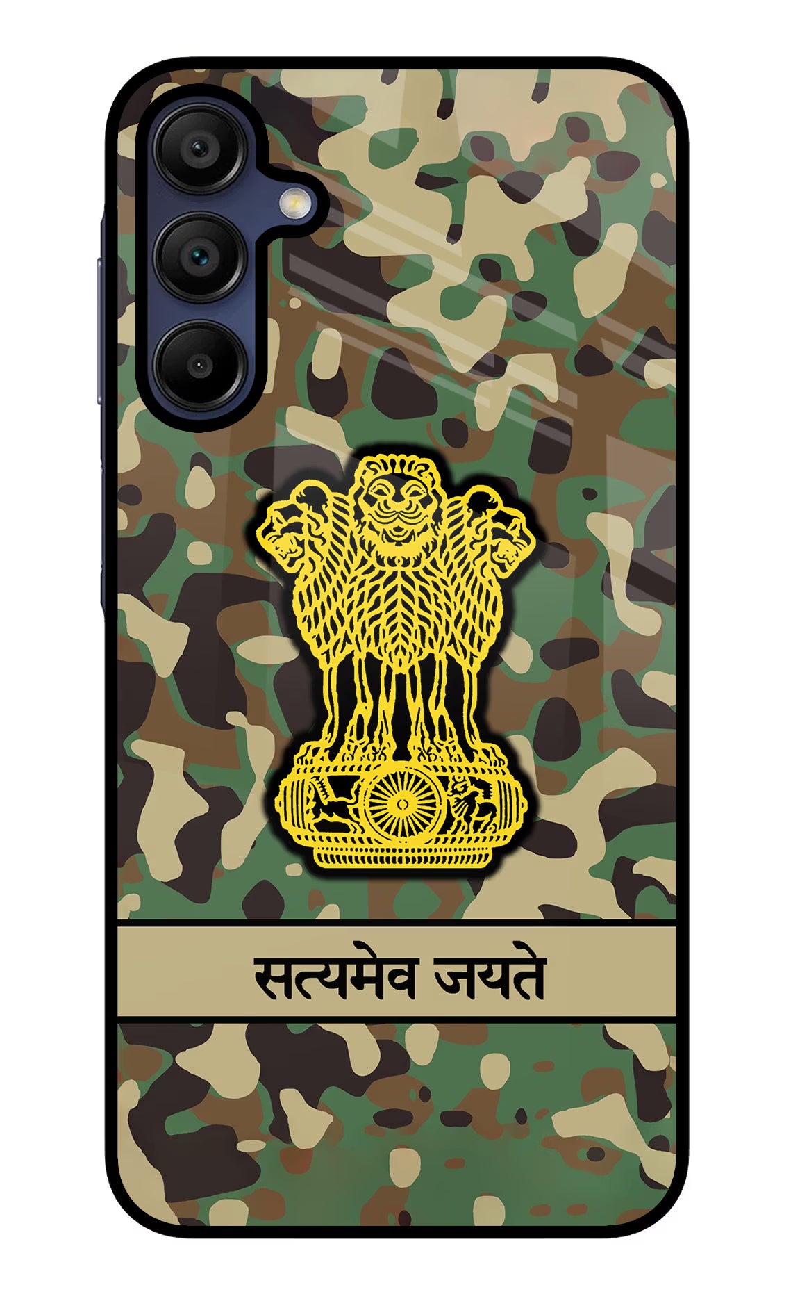 Satyamev Jayate Army Samsung A15 5G Glass Case Back Cover by Casekaro