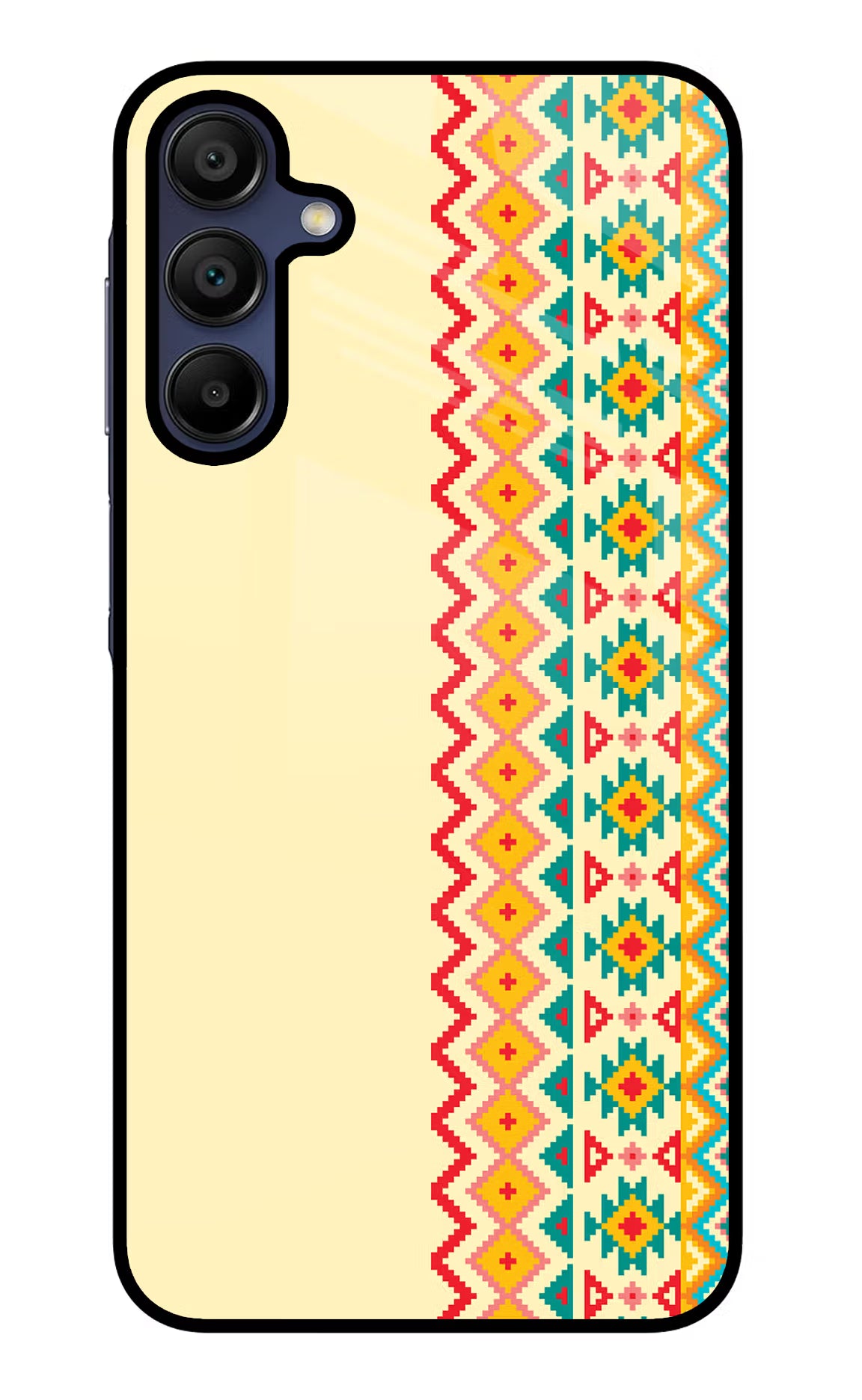 Ethnic Seamless Samsung A15 5G Glass Case Back Cover by Casekaro