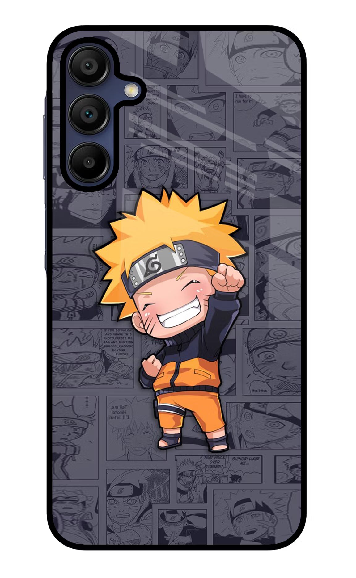 Chota Naruto Samsung A15 5G Glass Case Back Cover by Casekaro
