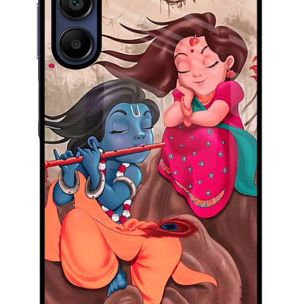 Radhe Krishna Samsung A15 5G Glass Case Back Cover by Casekaro