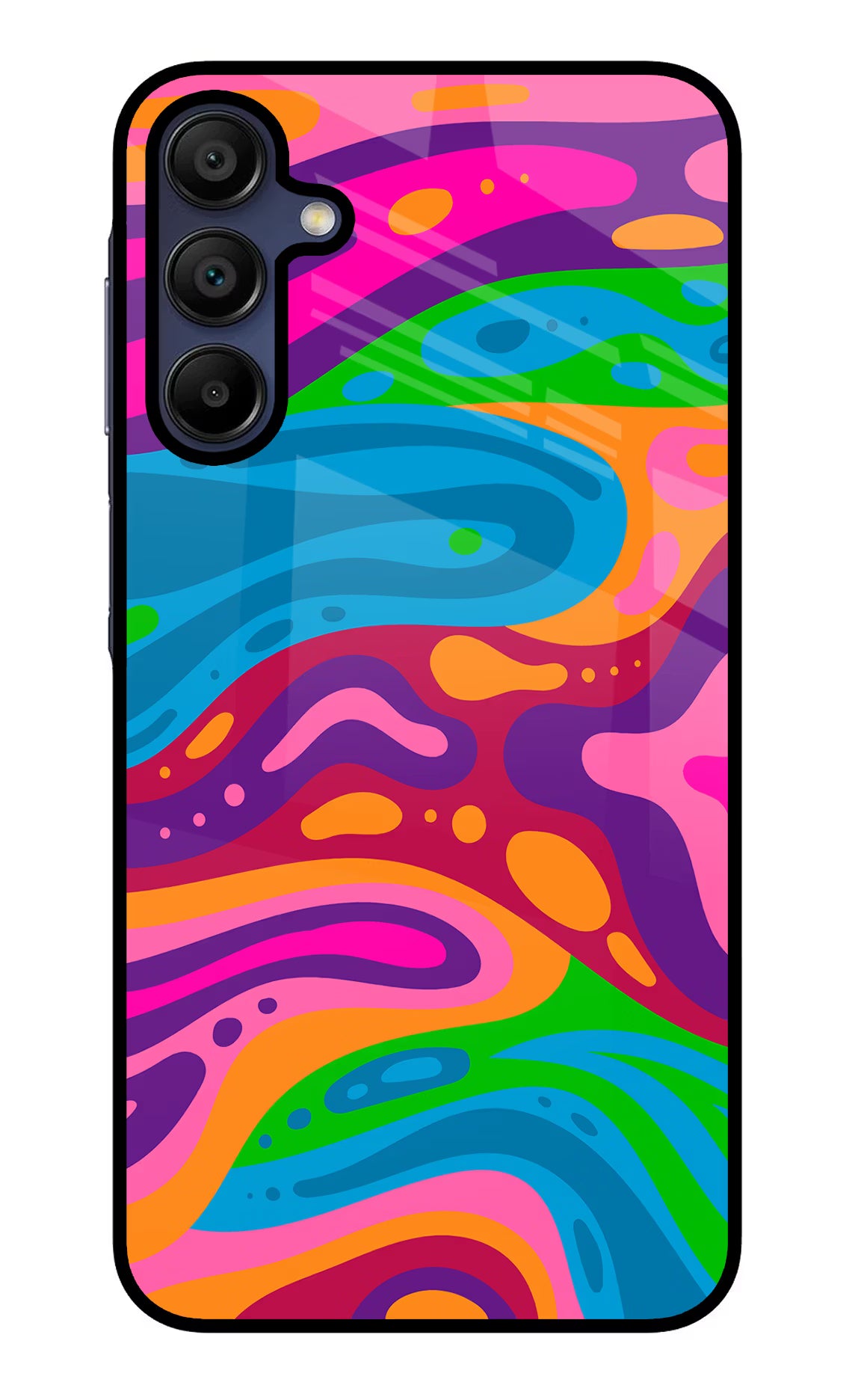 Trippy Pattern Samsung A15 5G Glass Case Back Cover by Casekaro