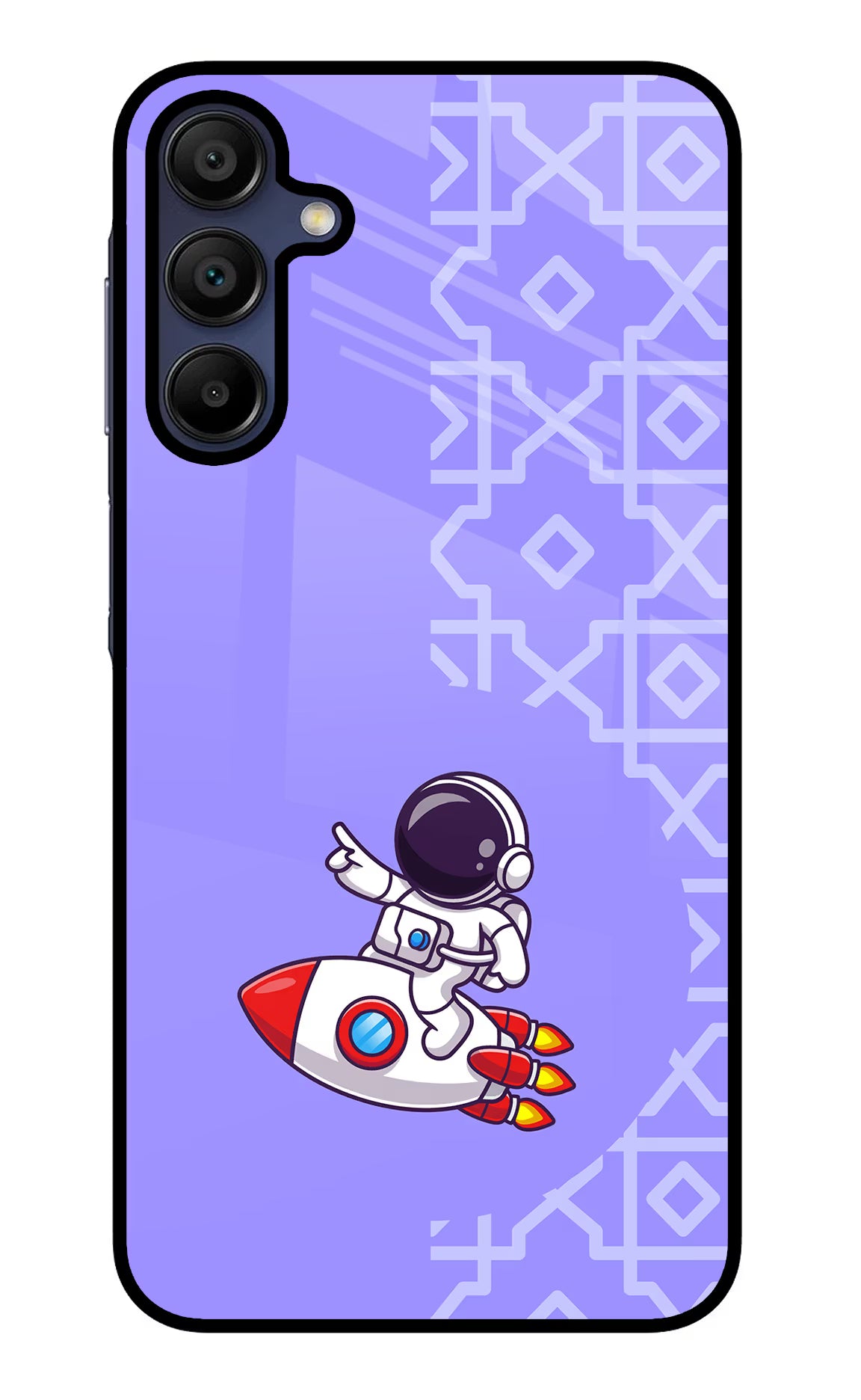 Cute Astronaut Samsung A15 5G Glass Case Back Cover by Casekaro