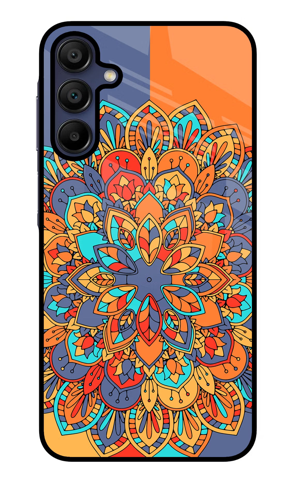 Color Mandala Samsung A15 5G Glass Case Back Cover by Casekaro
